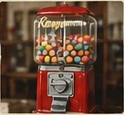 Roter historischer Kaugummiautomat